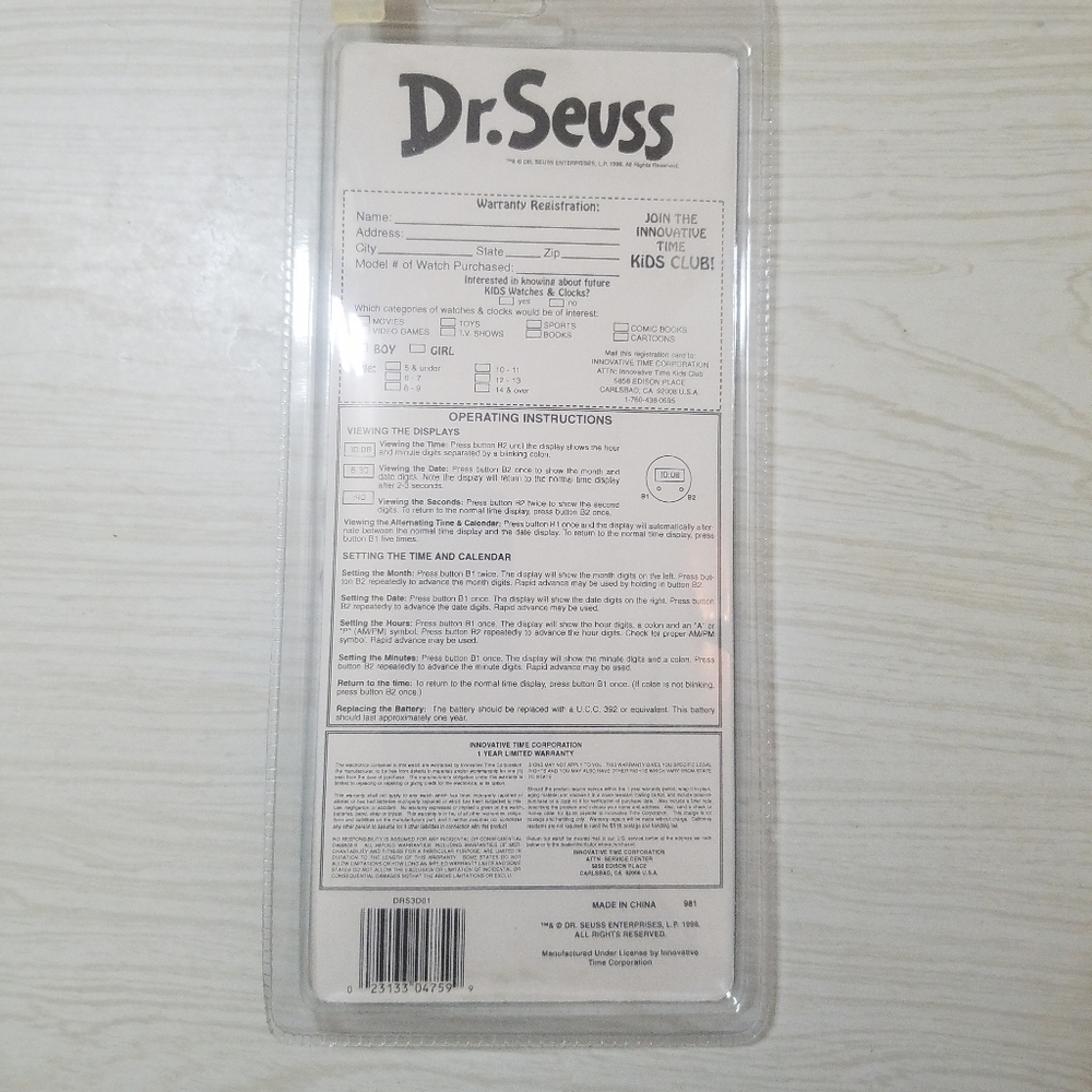 Vintage 1998 Dr. Seuss Digital Widget Watch - Picture 3 of 5